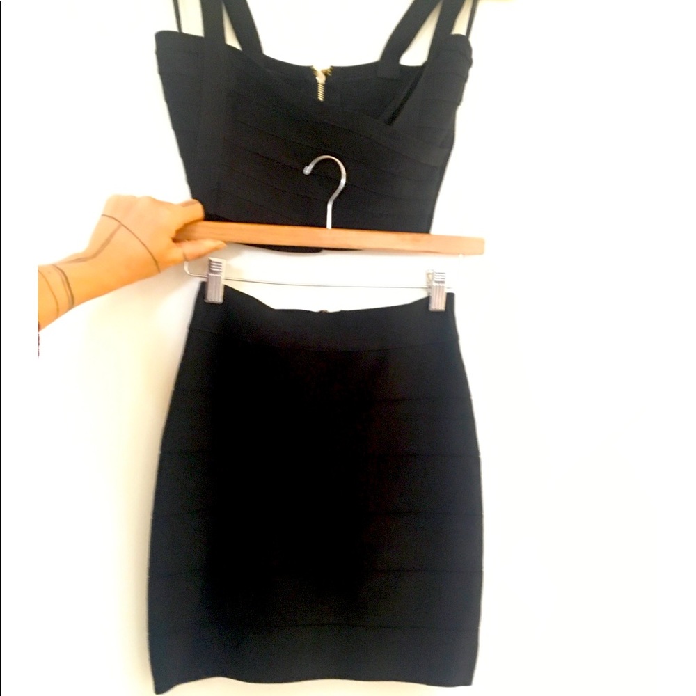 bebe Black Bandage Mini Dress Set